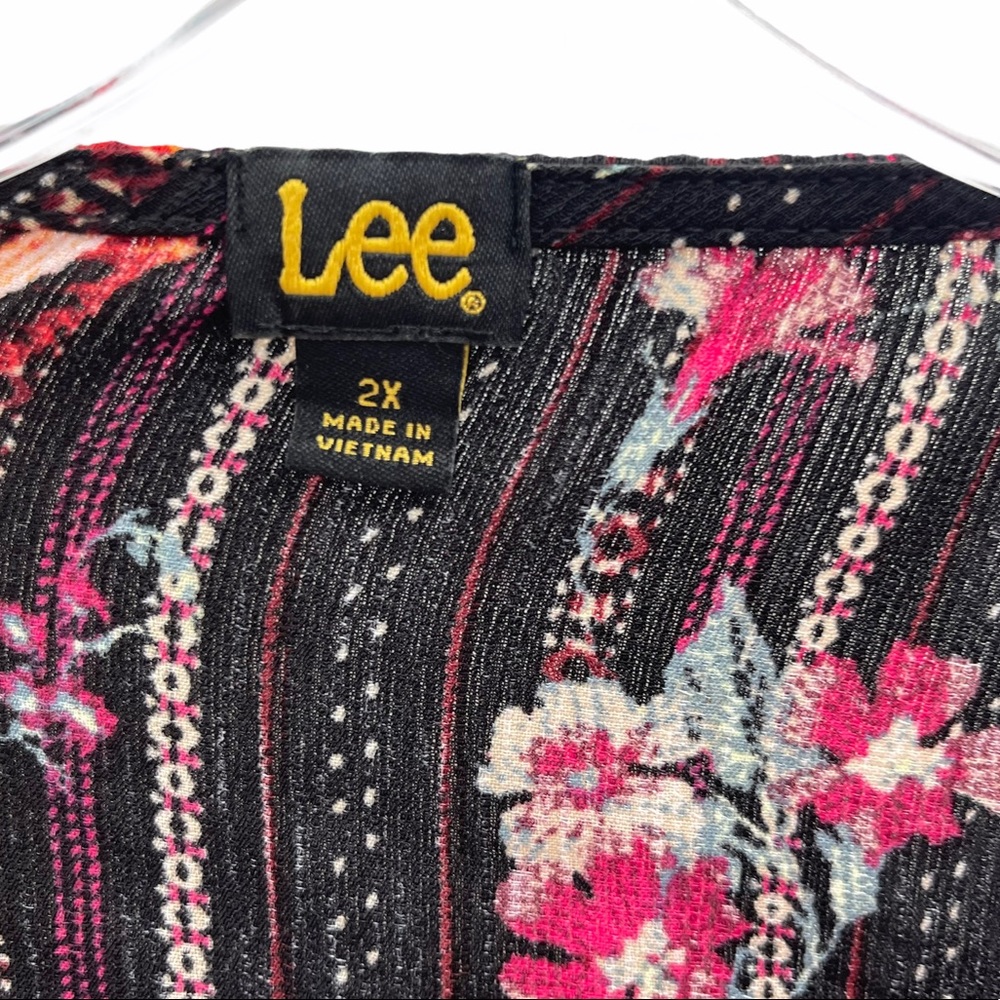 Lee Floral Print Statement Sleeves Blouse Size 2X - Picture 2 of 5